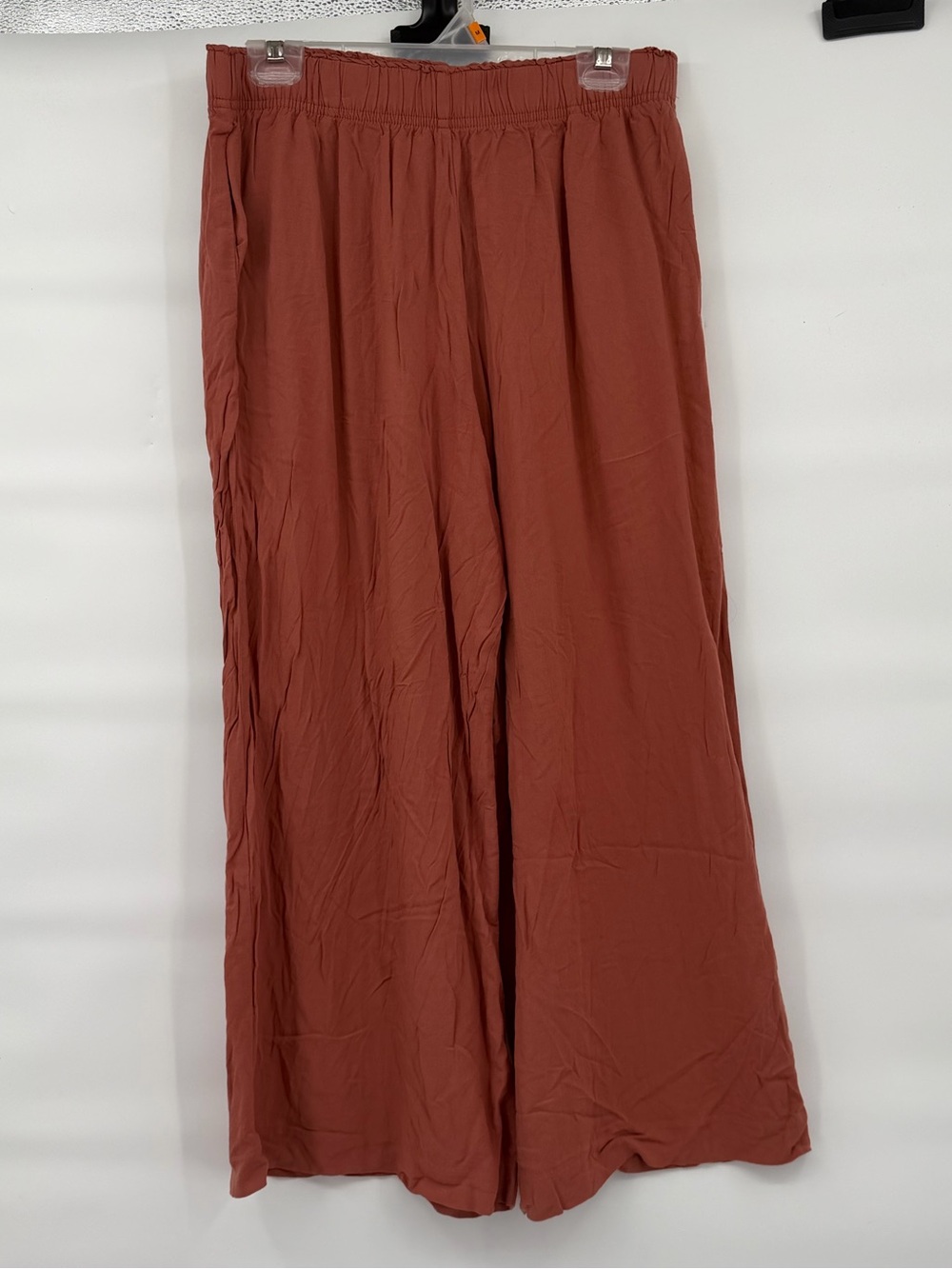 H&M dusty clay viscose pull on wide leg flowy pants